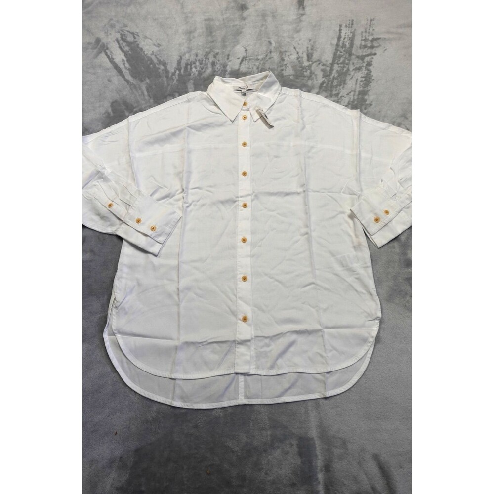 NWT Madewell Womens Size Small White Relaxed Dolman Button Up Shirt
